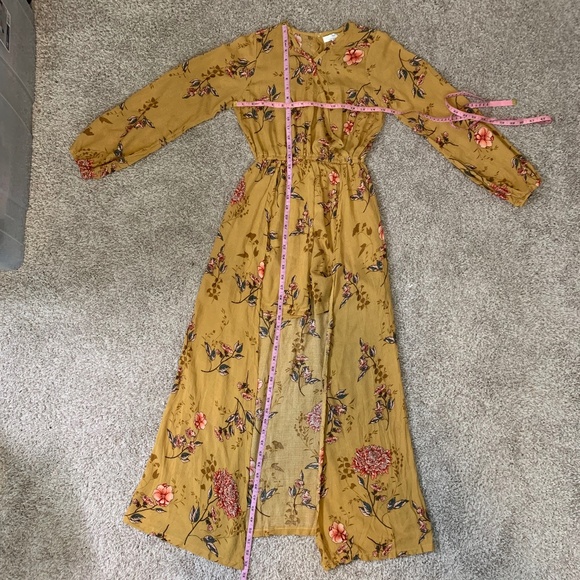 Peyton Bre Brown floral Romper with long train in back size 14 - Picture 15 of 16